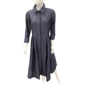 Teri Jon By Rickie Freeman Dress Women’s SZ12 Eyelet Well Structured Button Down